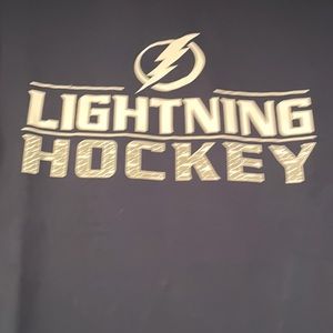 Boys NWT size XL (18) Lightning Hockey long sleeve T-shirt. Navy blue. NHL shirt